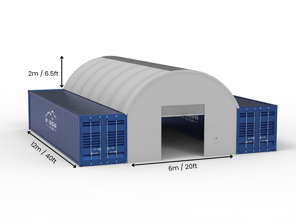 Campata 6m (20ft) | Tende Container Larghezza 20ft, Altezza 6,5ft (6m x 2m)
