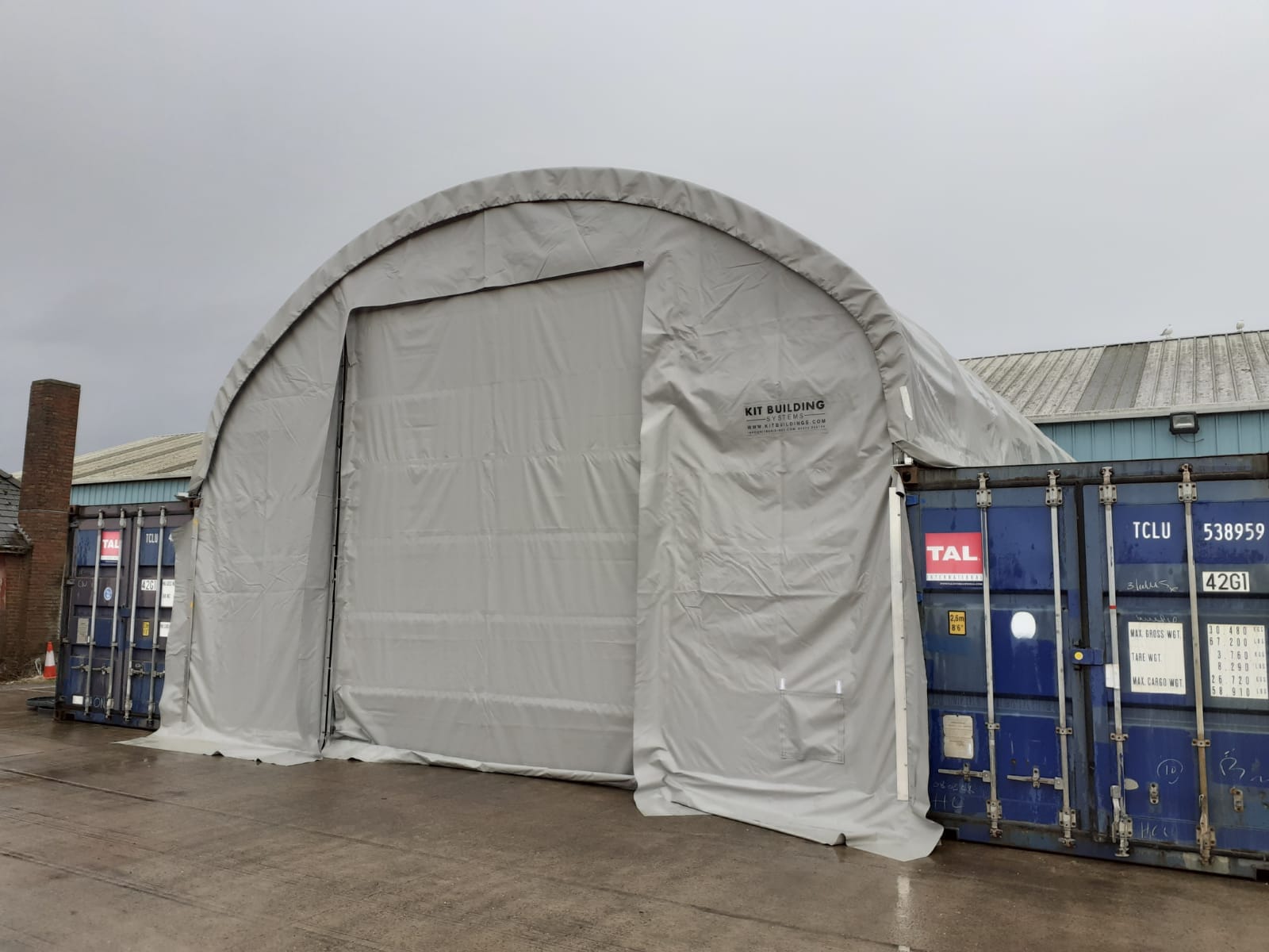 Pensiline per container - 40 piedi x 20 piedi x 15 piedi (12 m x 6 m x 4,5 m)
