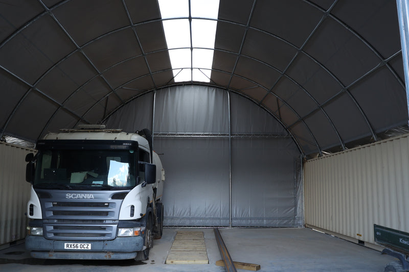 Pensiline per container - 40 piedi x 40 piedi x 15 piedi (12 m x 12 m x 4,5 m)