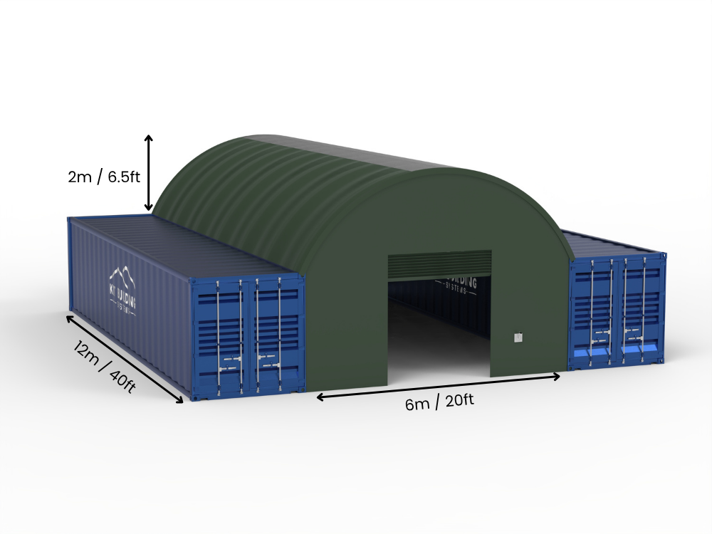Campata 6m (20ft) | Tende Container Larghezza 20ft, Altezza 6,5ft (6m x 2m)