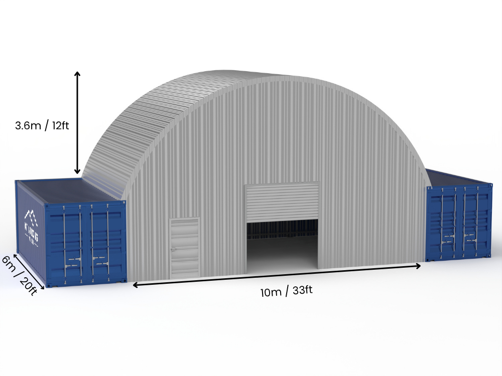 Campata da 10m (33ft) | Pensiline per container in acciaio - 33ft x 12ft (10m x 3,6m)