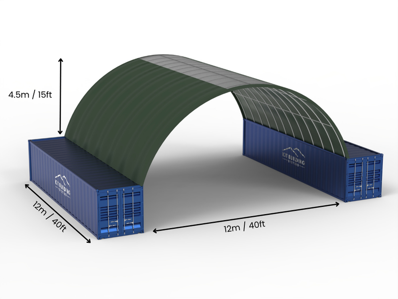 Campata da 12m (40ft) | Tende per container - 40ft x 12ft (12m x 4,5m)