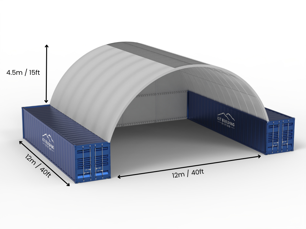 Campata da 12m (40ft) | Tende per container - 40ft x 12ft (12m x 4,5m)
