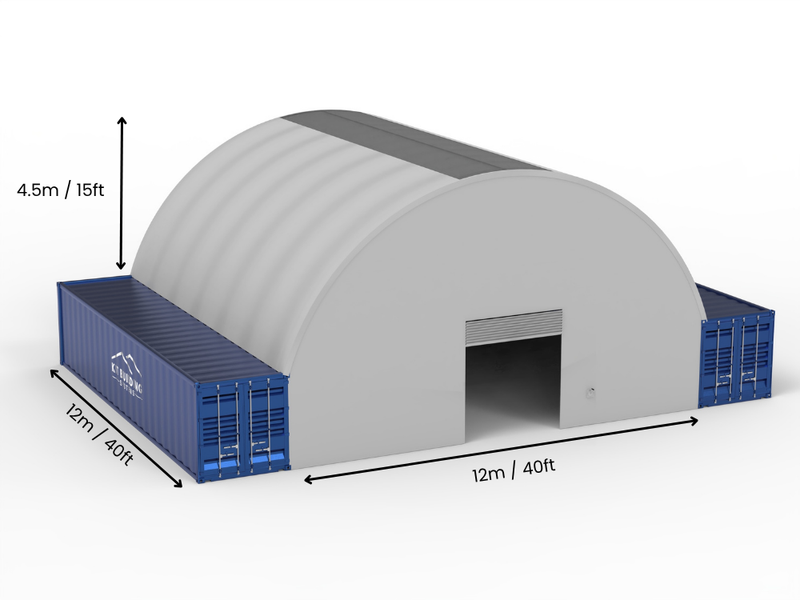 Campata da 12m (40ft) | Tende per container - 40ft x 12ft (12m x 4,5m)