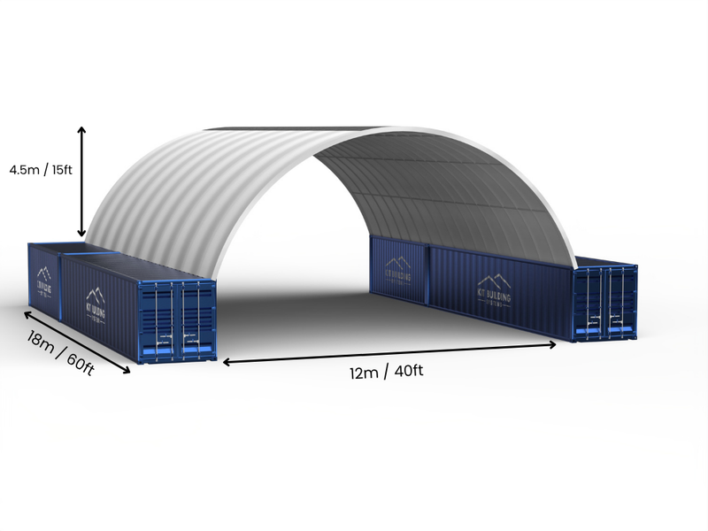 Campata da 12m (40ft) | Tende per container - 40ft x 12ft (12m x 4,5m)