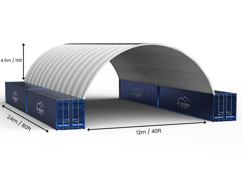Campata da 12m (40ft) | Tende per container - 40ft x 12ft (12m x 4,5m)