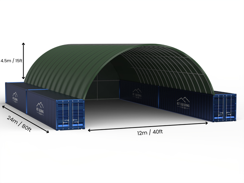 Campata da 12m (40ft) | Tende per container - 40ft x 12ft (12m x 4,5m)
