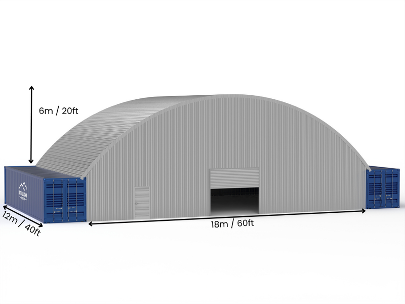 Pensiline per Container in Acciaio - 60ft x 40ft x 20ft (18m x 12m x 6,1m)