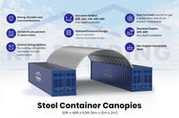 Pensiline per container - 20 piedi x 20 piedi x 6,5 piedi (6 m x 6 m x 2 m)