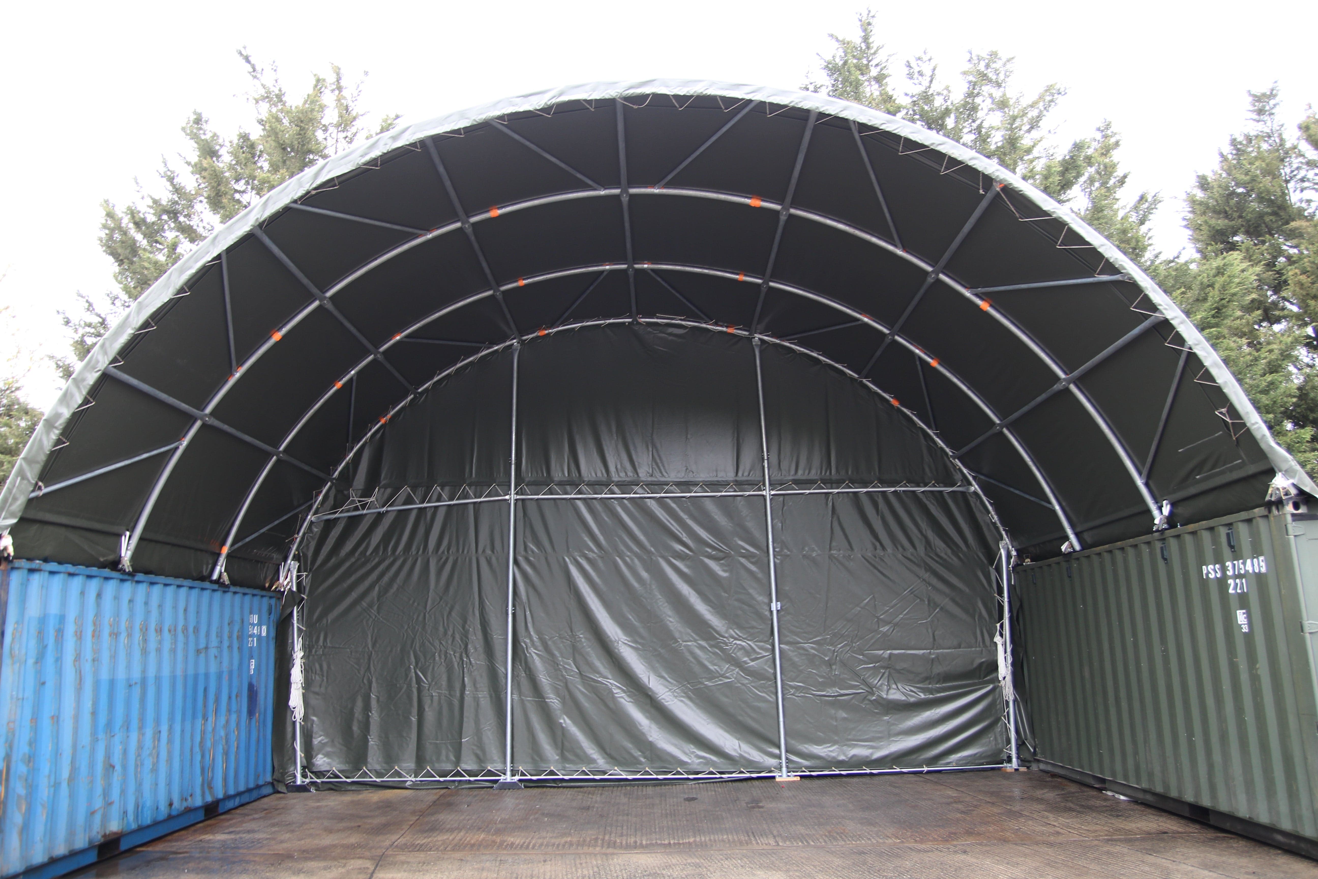 Kit Buildings Container Shelter - 20ft x 20ft x 6.5ft (6m x 6m x 2m)